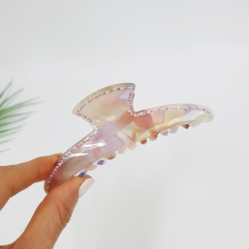 Slim Line Large Hair Claw Clip 4.5 in – 5 Pink Purple