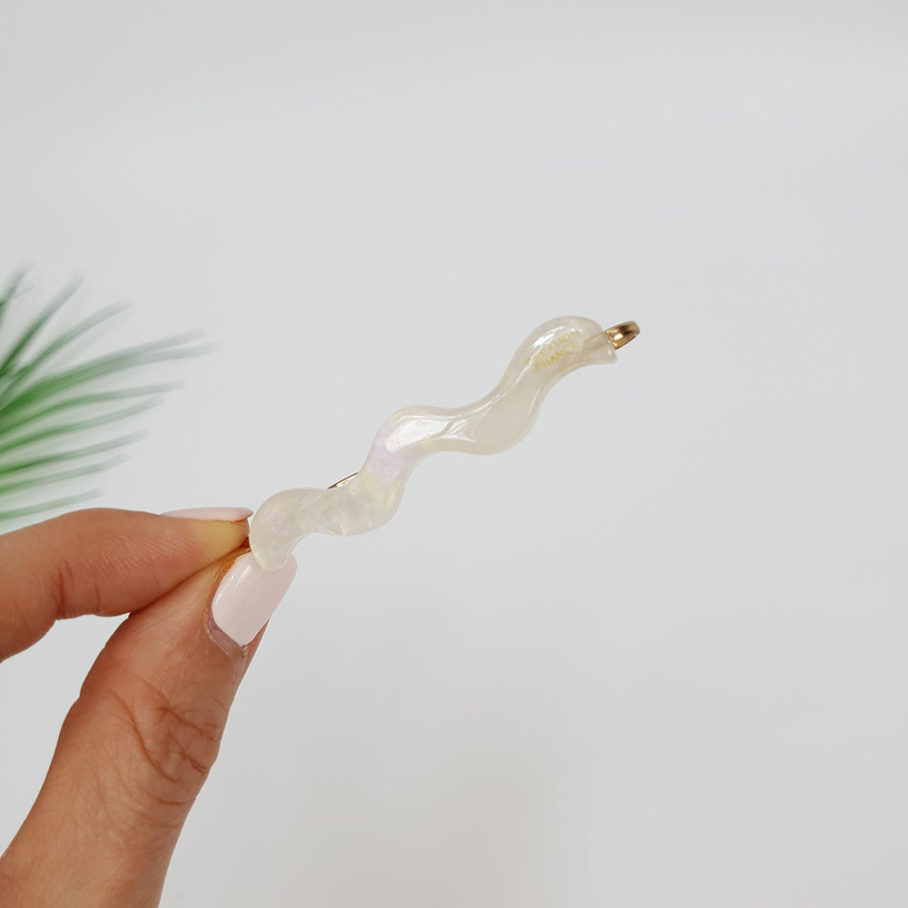 Wave Bobby Pin 2.4 in – 15 Aurora White