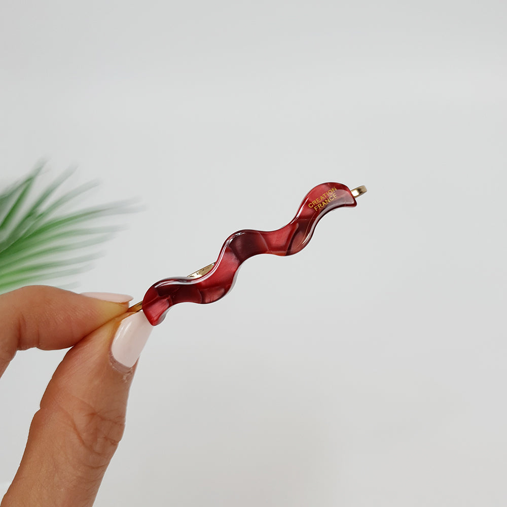 Wave Bobby Pin 2.4 in – 18 Marble Wine
