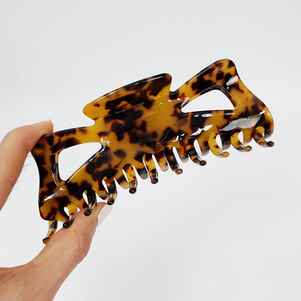 Butterfly Jumbo Hair Claw Clip – 2 Leopard Brown