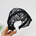Rose Lace Wide Headband – 1 Black
