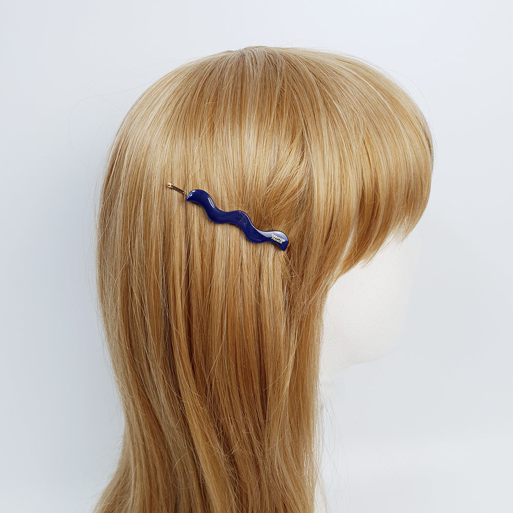 Wave Bobby Pin 2.4 in – Tortoise Shell Marble, French Pin, for Side Hair