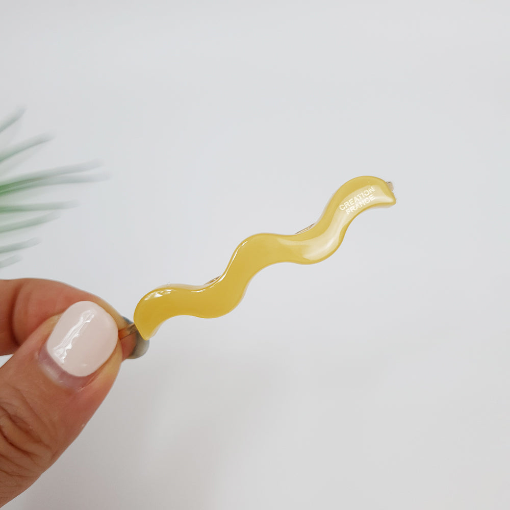 Wave Bobby Pin 2.4 in – 4 Pure Yellow