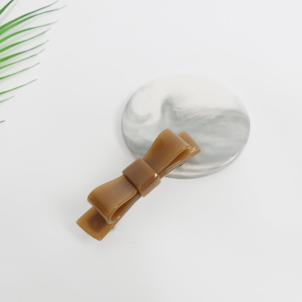 Bow Tie Hair Barrette 3.5 in – 8 Pure Cocoa