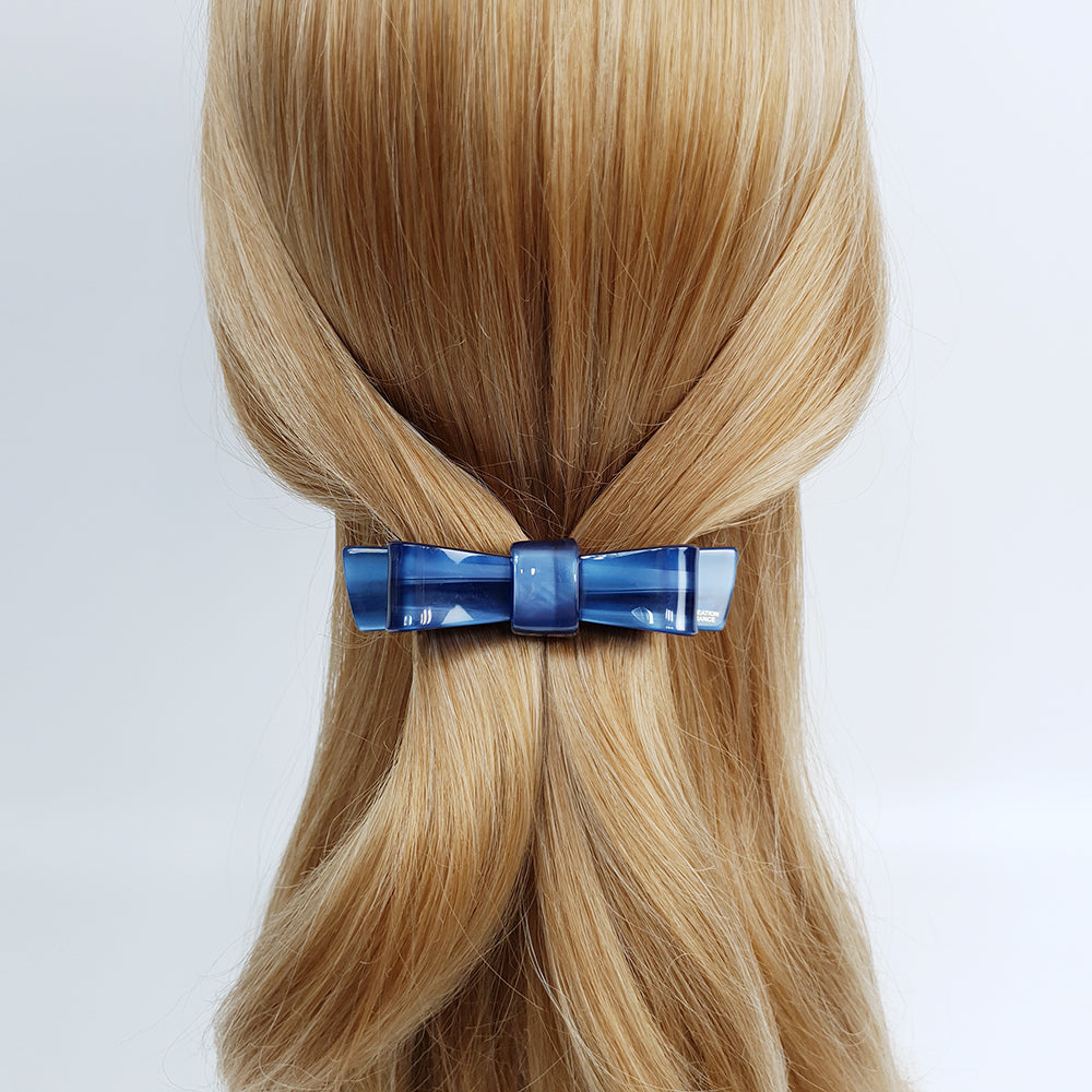 Bow Tie Hair Barrette 3.5 in – Solid, French Pin, for Half-Up Styles
