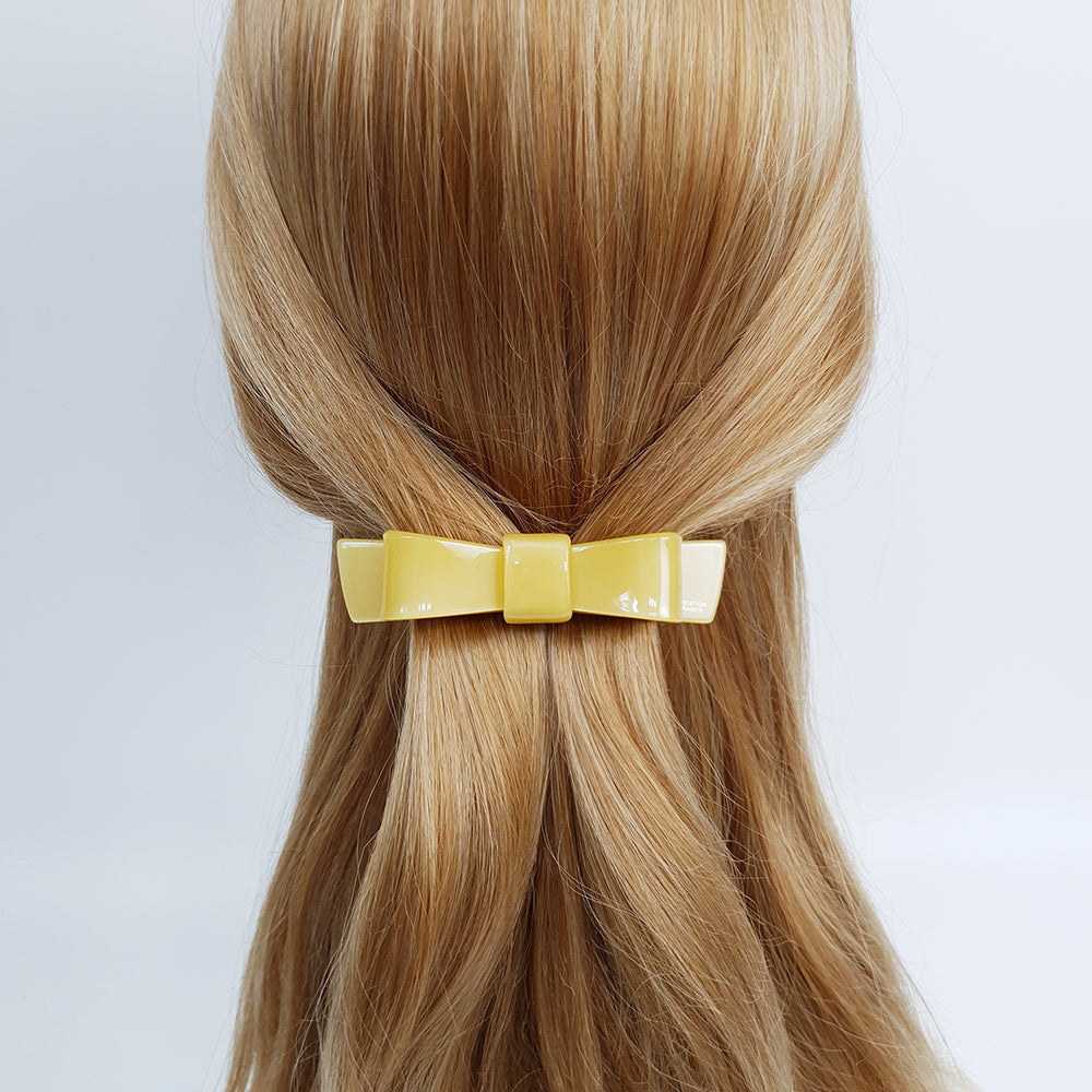 Bow Tie Hair Barrette 3.5 in – Solid, French Pin, for Half-Up Styles
