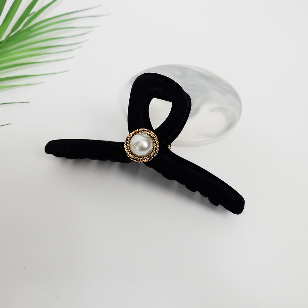 Twist Jumbo Hair Claw Clip 5.1 in – 1 Round Pearl