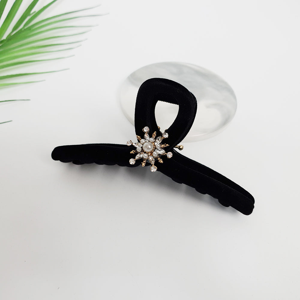 Twist Jumbo Hair Claw Clip 5.1 in – 10 Snowflake Pearl