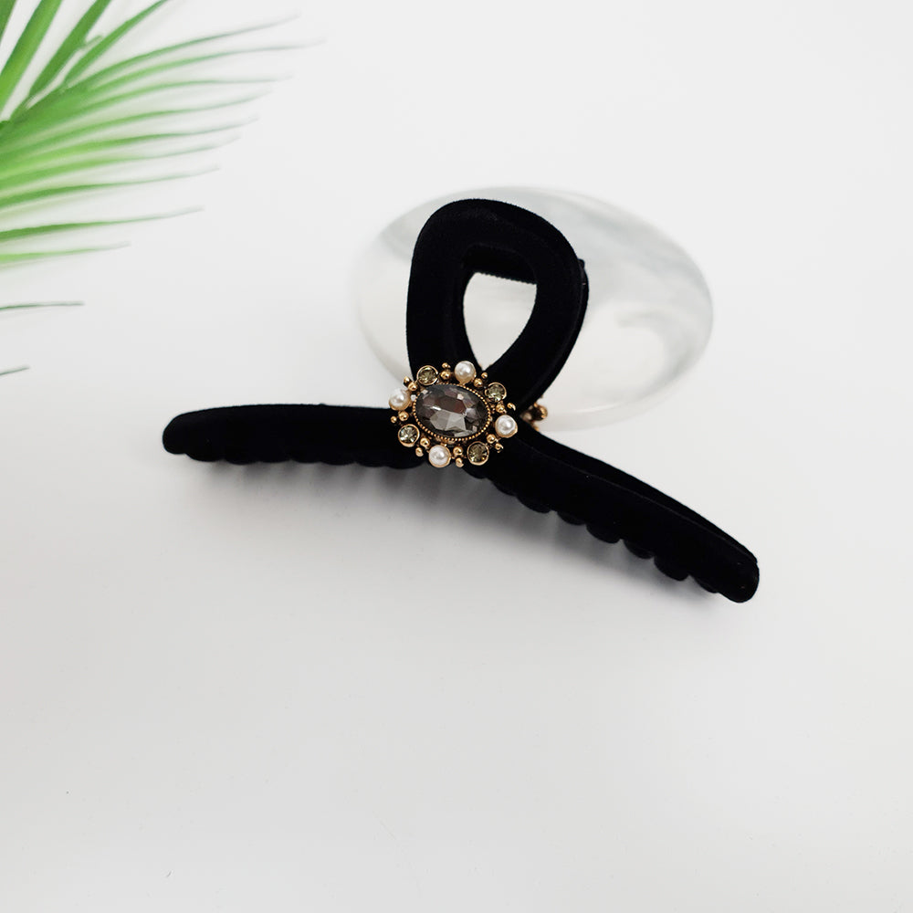 Twist Jumbo Hair Claw Clip 5.1 in – 7 Flower Dark Cubic