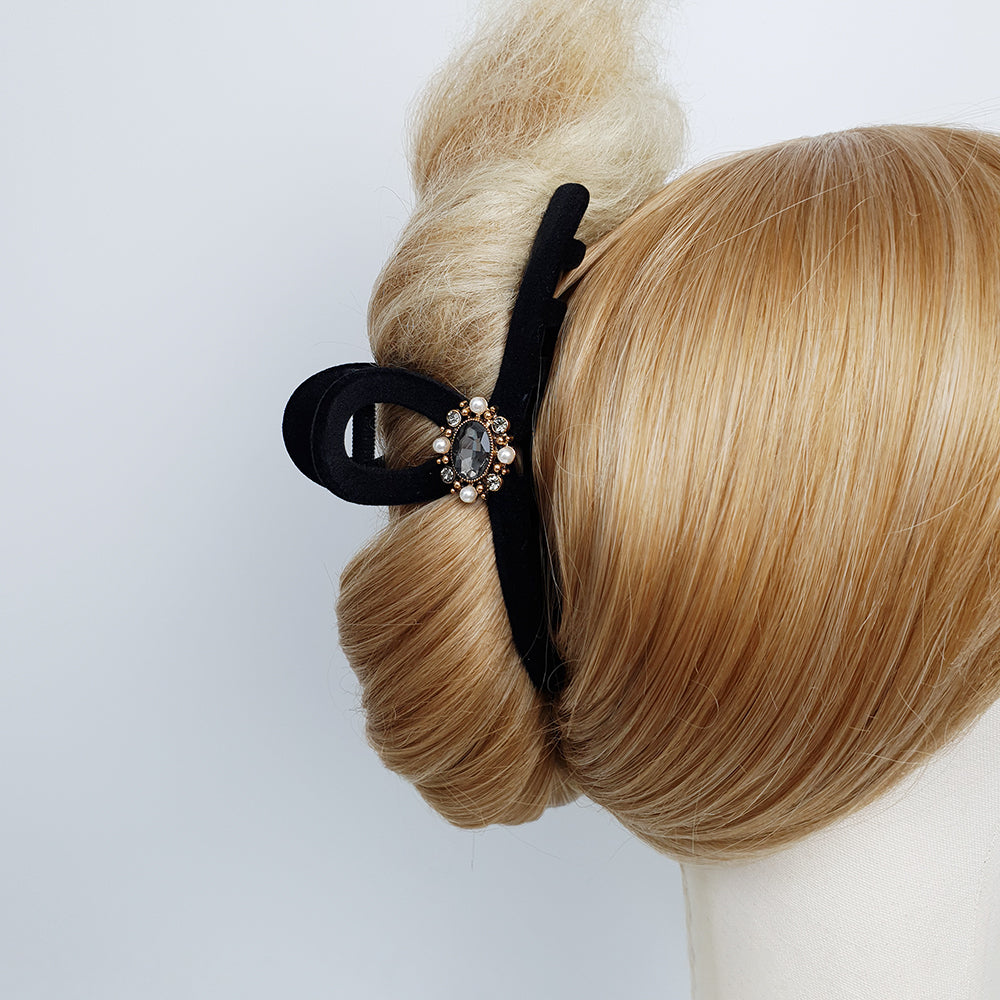 Twist Jumbo Hair Claw Clip 5.1 in – Velvet, Pearl, Cubic, French-style