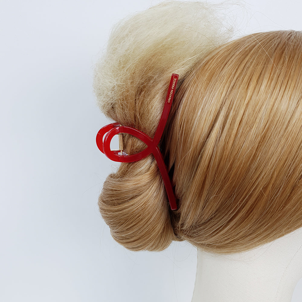 Slim Twist Large Hair Claw Clip 4.3 in – Solid, French-style, for Updos