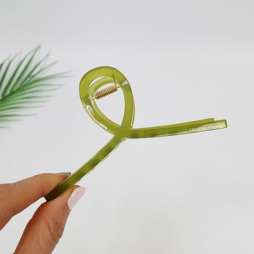 Slim Twist Large Hair Claw Clip 4.3 in – Solid, French-style, for Updos