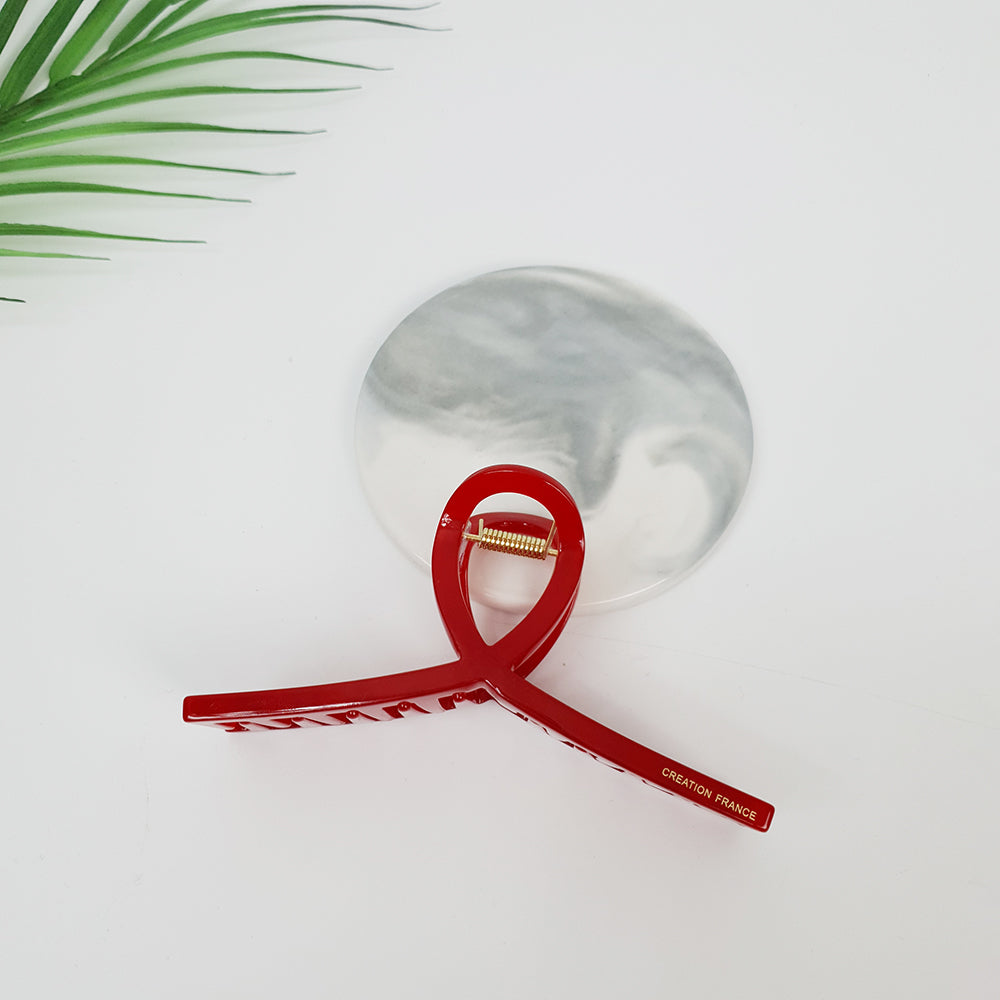 Slim Twist Large Hair Claw Clip 4.3 in – 3 Pure Red