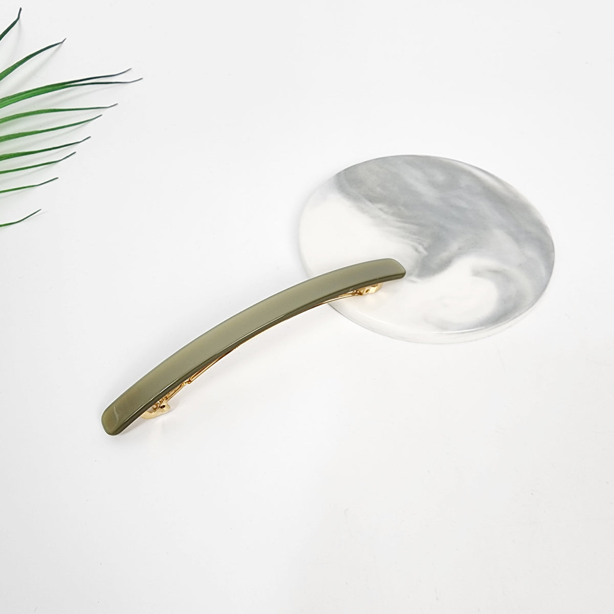 Straight Long Hair Barrette 4.3 in – 10 Pure Light Khaki