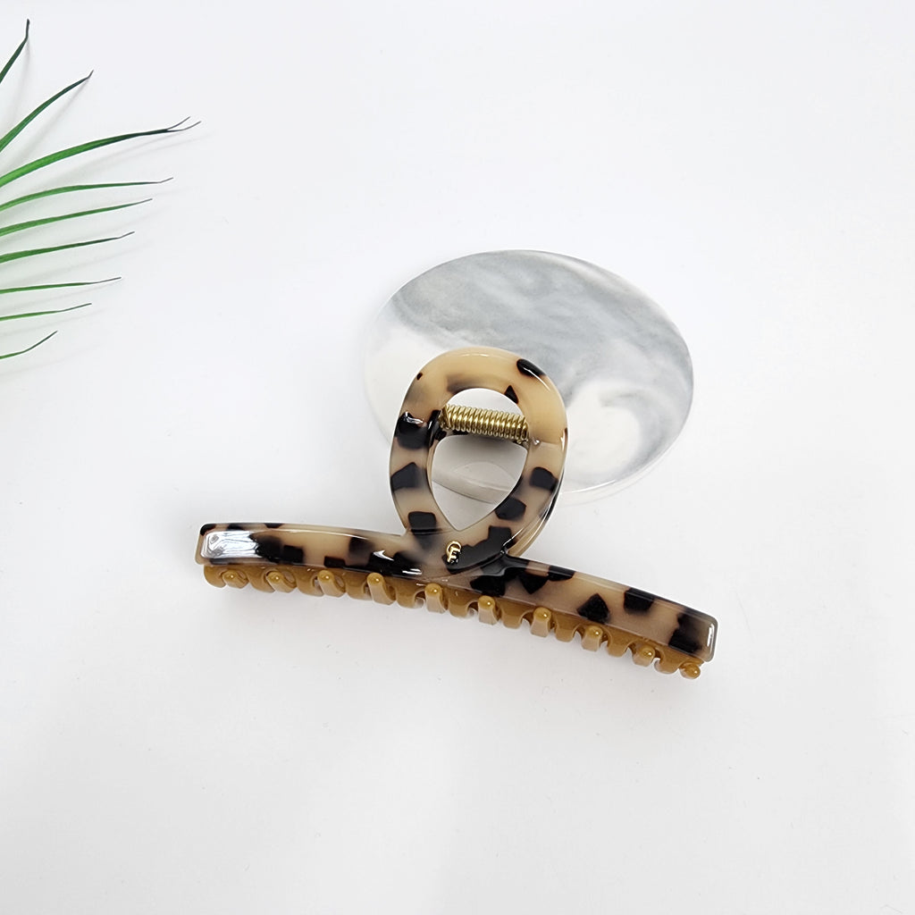 Twist Bar Large Hair Claw Clip 4.7 in – 1 Leopard Beige