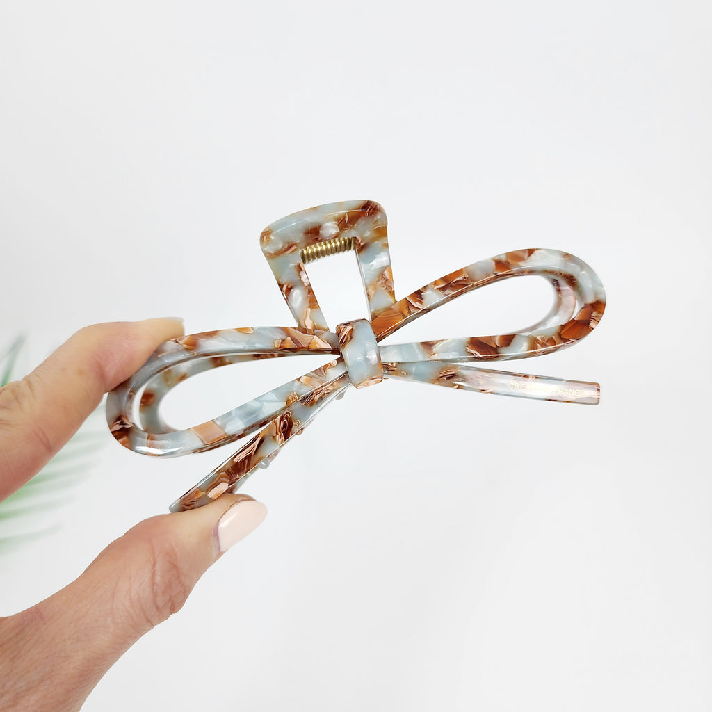 Gift Bow Large Hair Claw Clip 4.6 in – Acetate, French-style, New Colors
