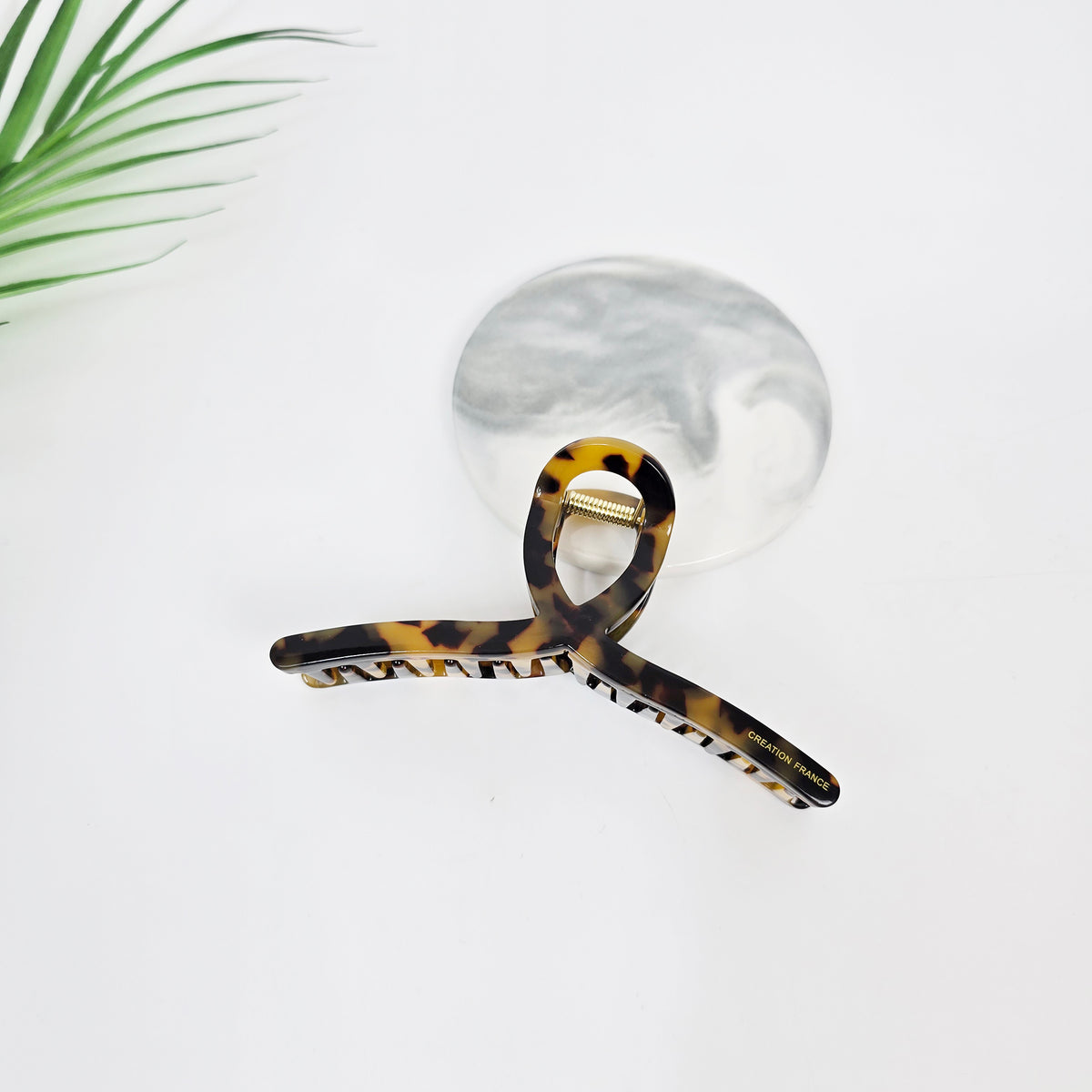 2 Leopard Brown – Slender Twist Hair Claw Clip 4.5 in