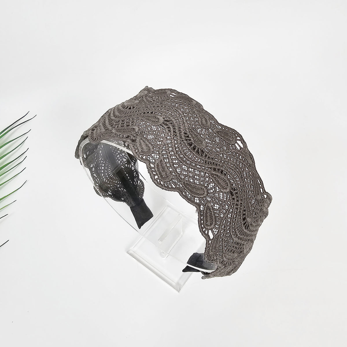 Paisley Lace Wide Headband – 2 Grey