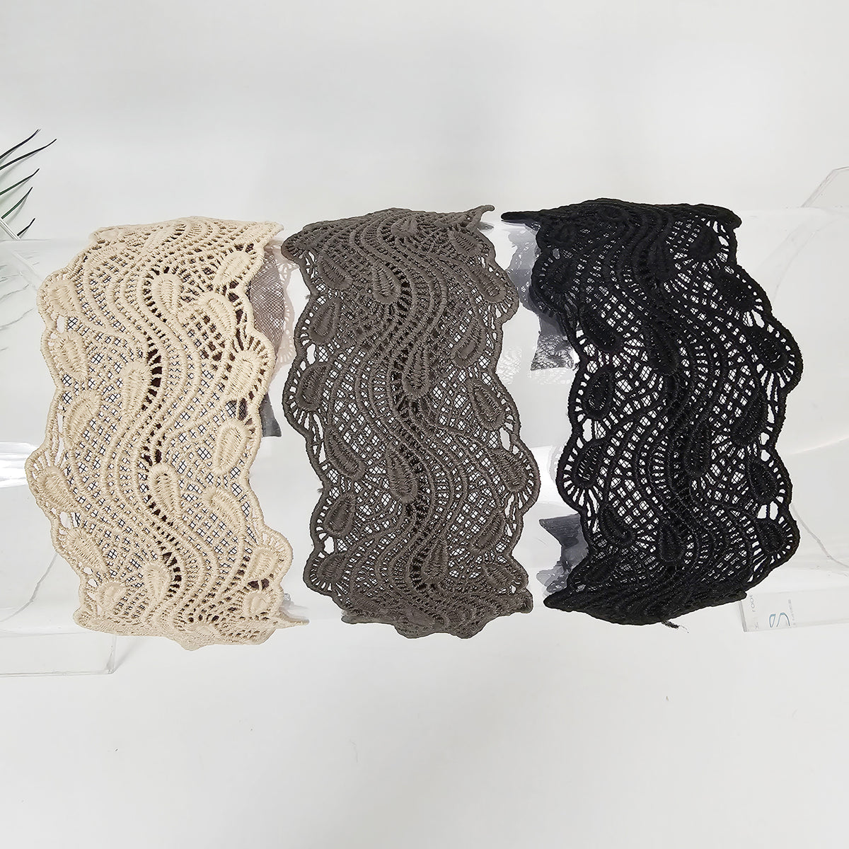Paisley Lace Wide Headband 2.4 in wide – Embroidered, French-style