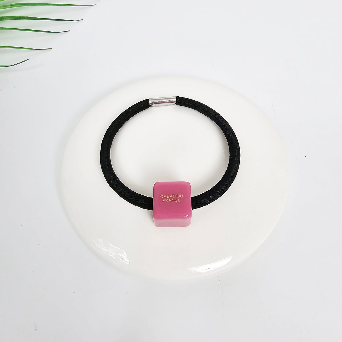 Cube Hair Tie 0.6 in – 9 Pure Pink