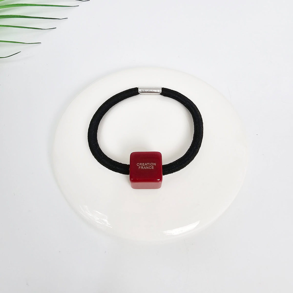 Cube Hair Tie 0.6 in – 10 Pure Red