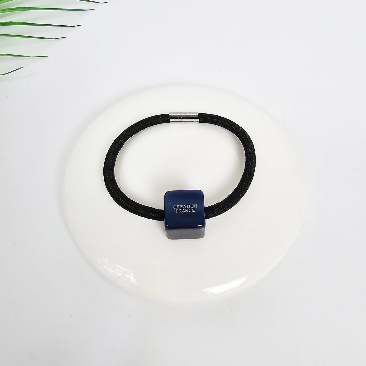 Cube Hair Tie 0.6 in – 3 Pure Blue