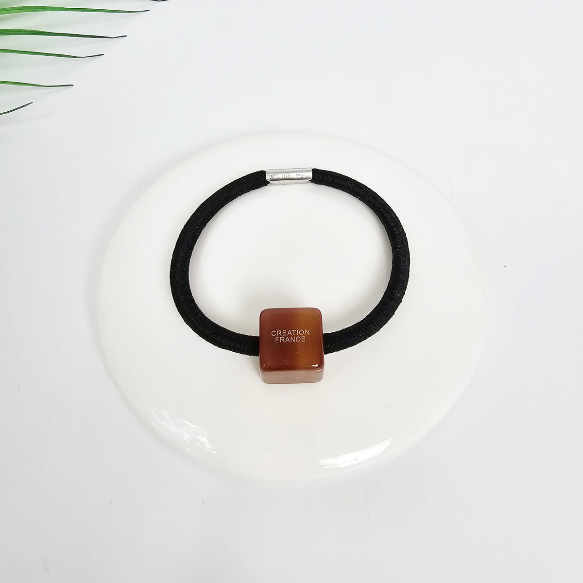 Cube Hair Tie 0.6 in – 4 Pure Caramel