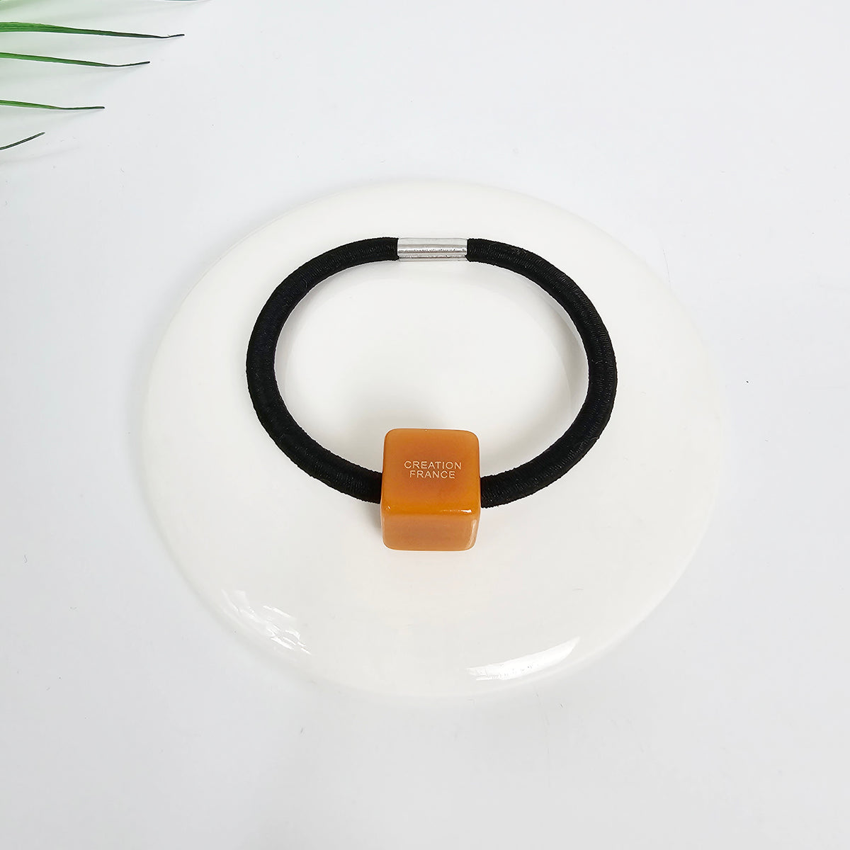 Cube Hair Tie 0.6 in – 8 Pure Orange