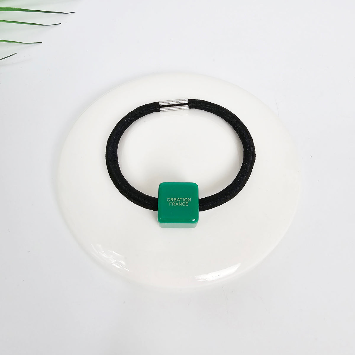 Cube Hair Tie 0.6 in – 12 Pastel Green