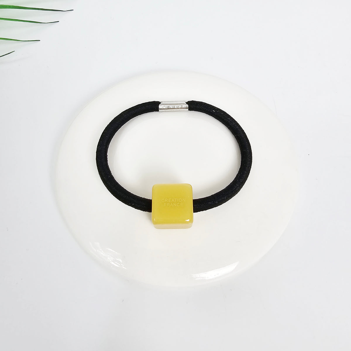 Cube Hair Tie 0.6 in – 7 Pure Mustard