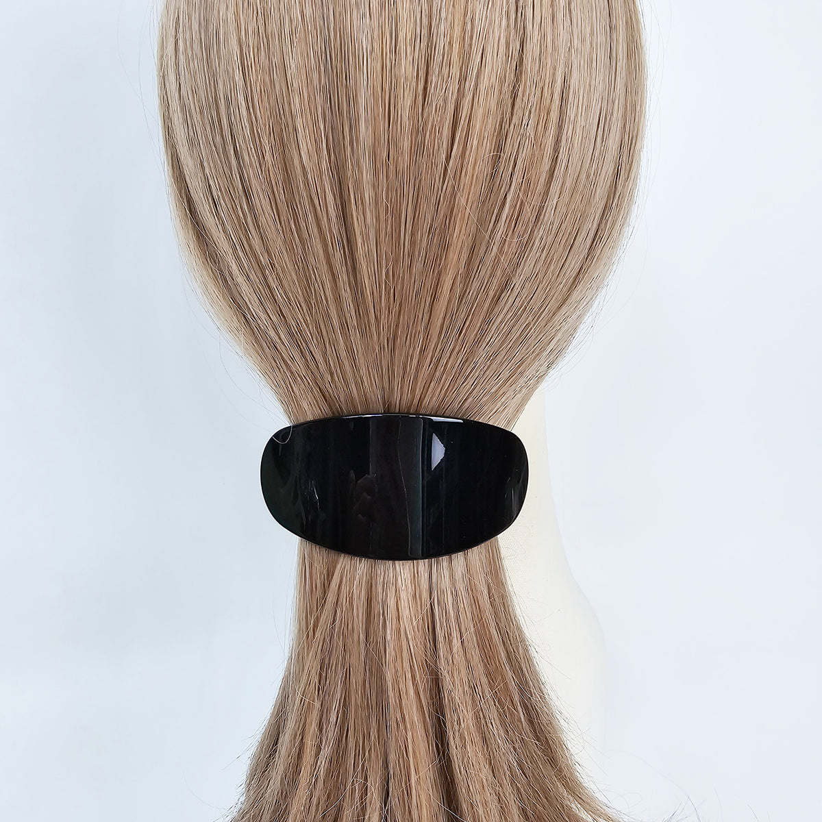Raurence Curved Oval Long Hair Barrette 3.9 in – Tortoise Shell, French Pin