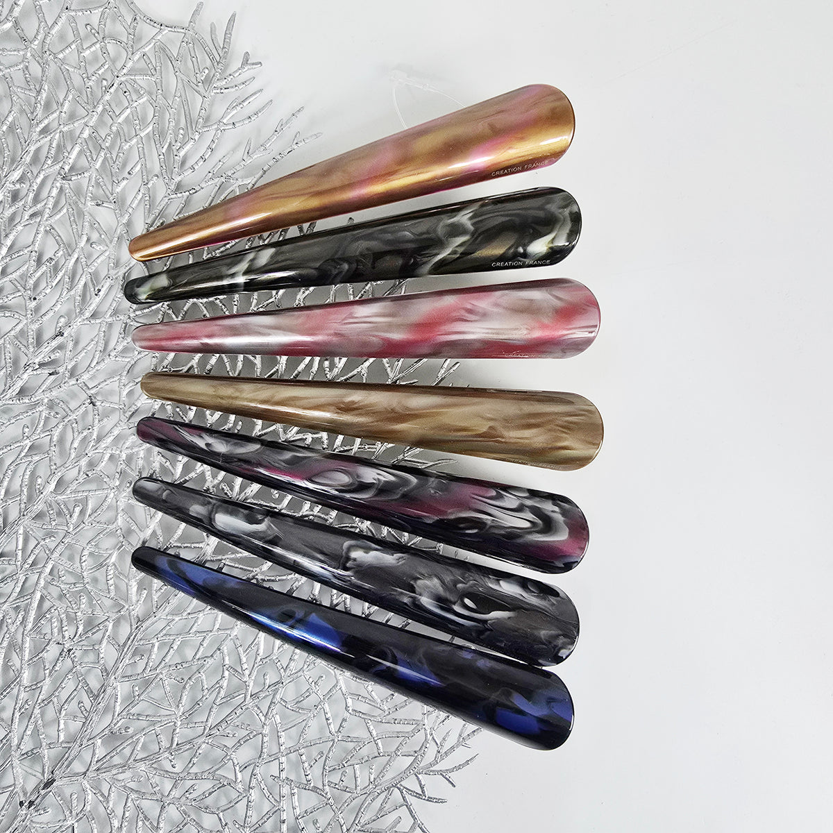 Long alligator hair clips colors 6-12 lineup