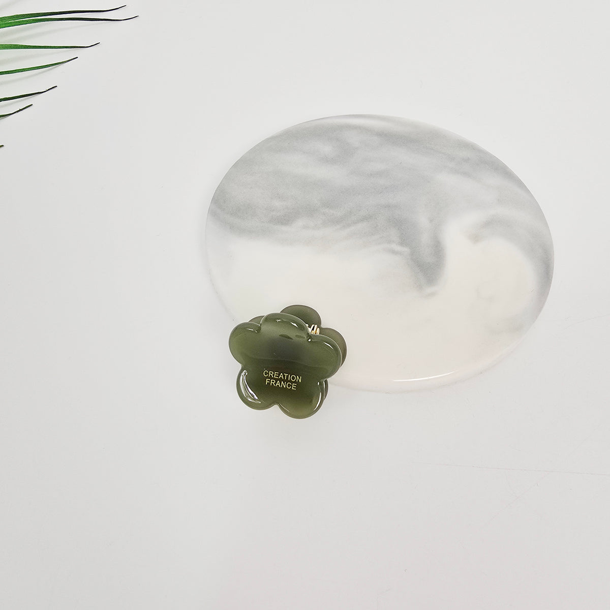 Flower Extra Mini Hair Claw Clip 1.0 in – 4 Pure Khaki