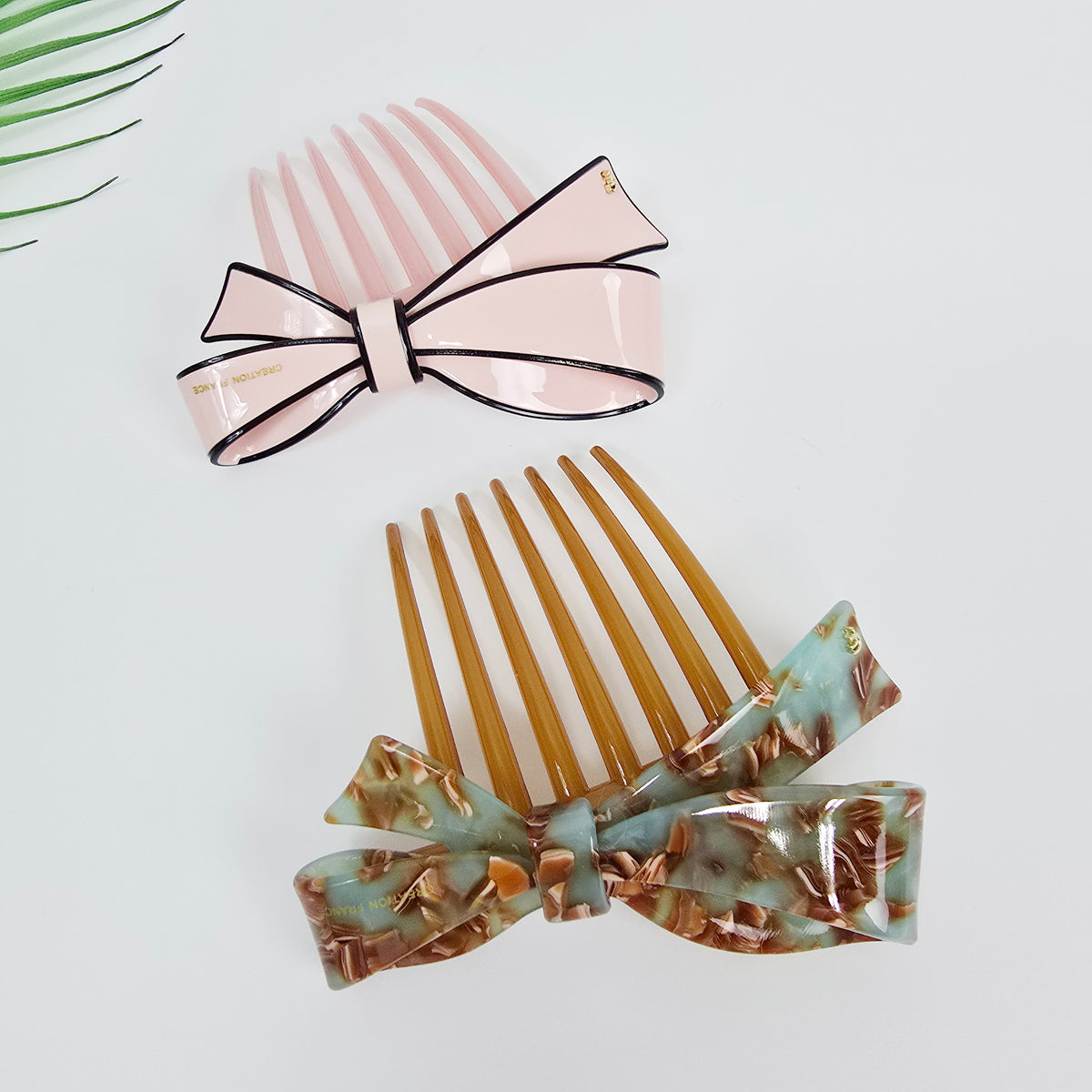 Big Ribbon Long Leg Hair Comb Pin 4.3 in – Pastel, French Pin, for Updos