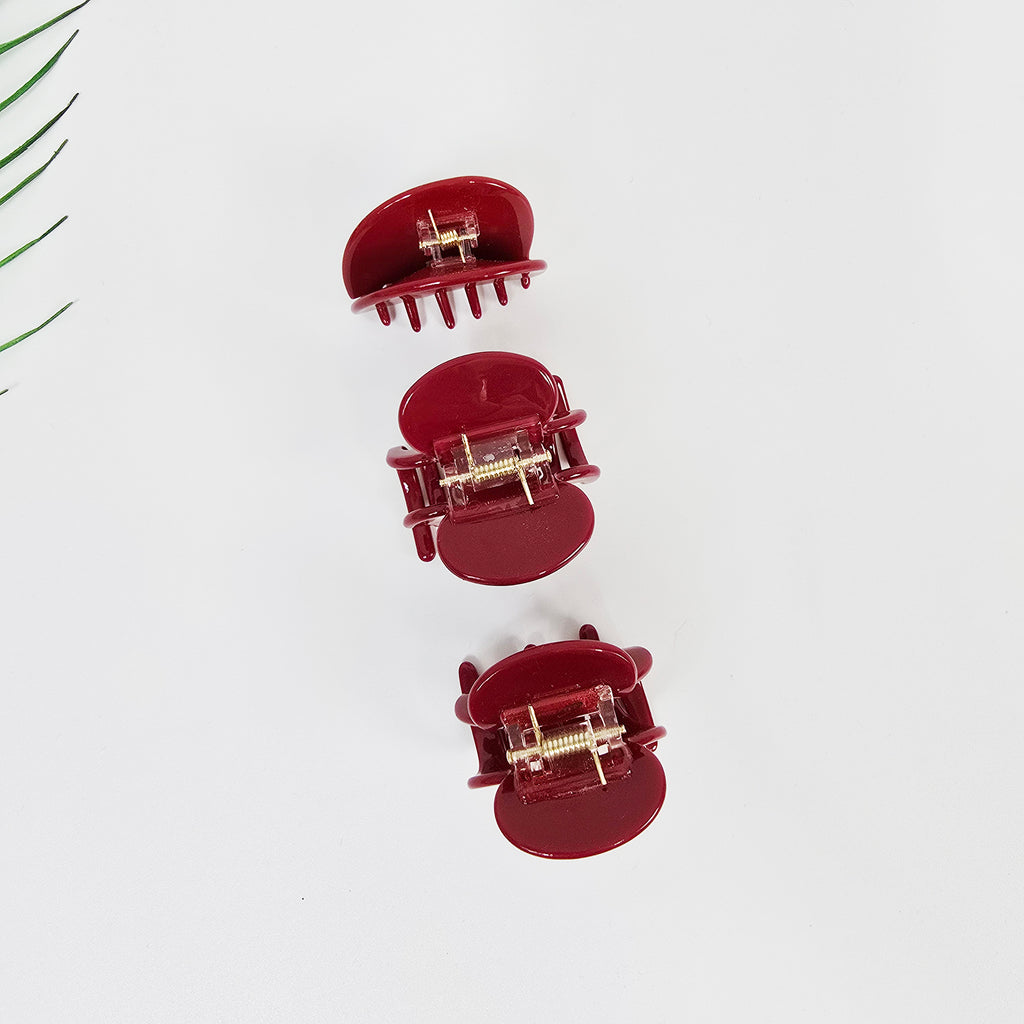Pebble & Hook Mini Hair Claw Clip 1.8 in – Pastel Red, French-style