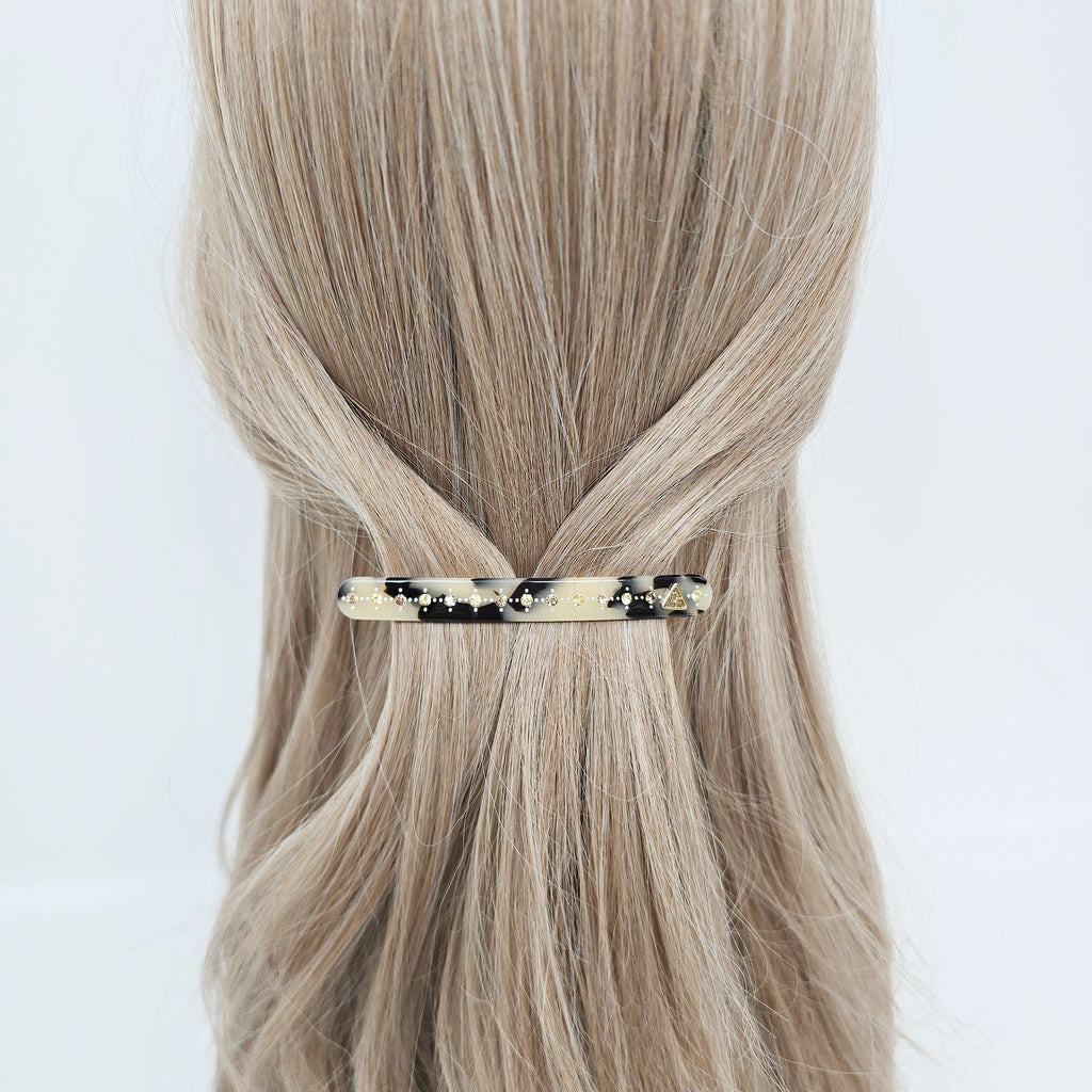 Classic Cubic Slim Hair Barrette 3.5 in – Tortoise Shell, French Pin