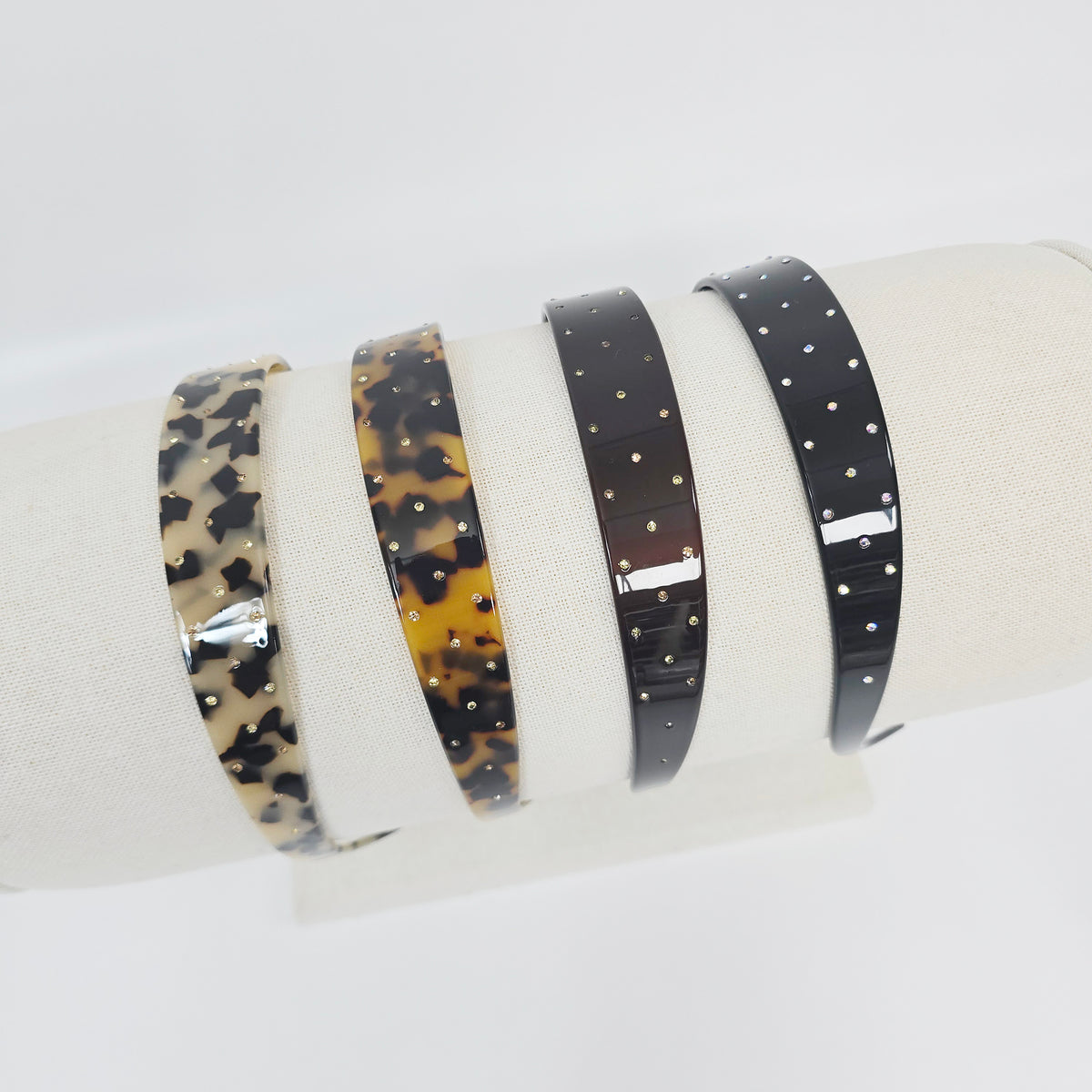 Curved Thin Headband 0.9 in wide – Tortoise Shell, Cubic, French-style