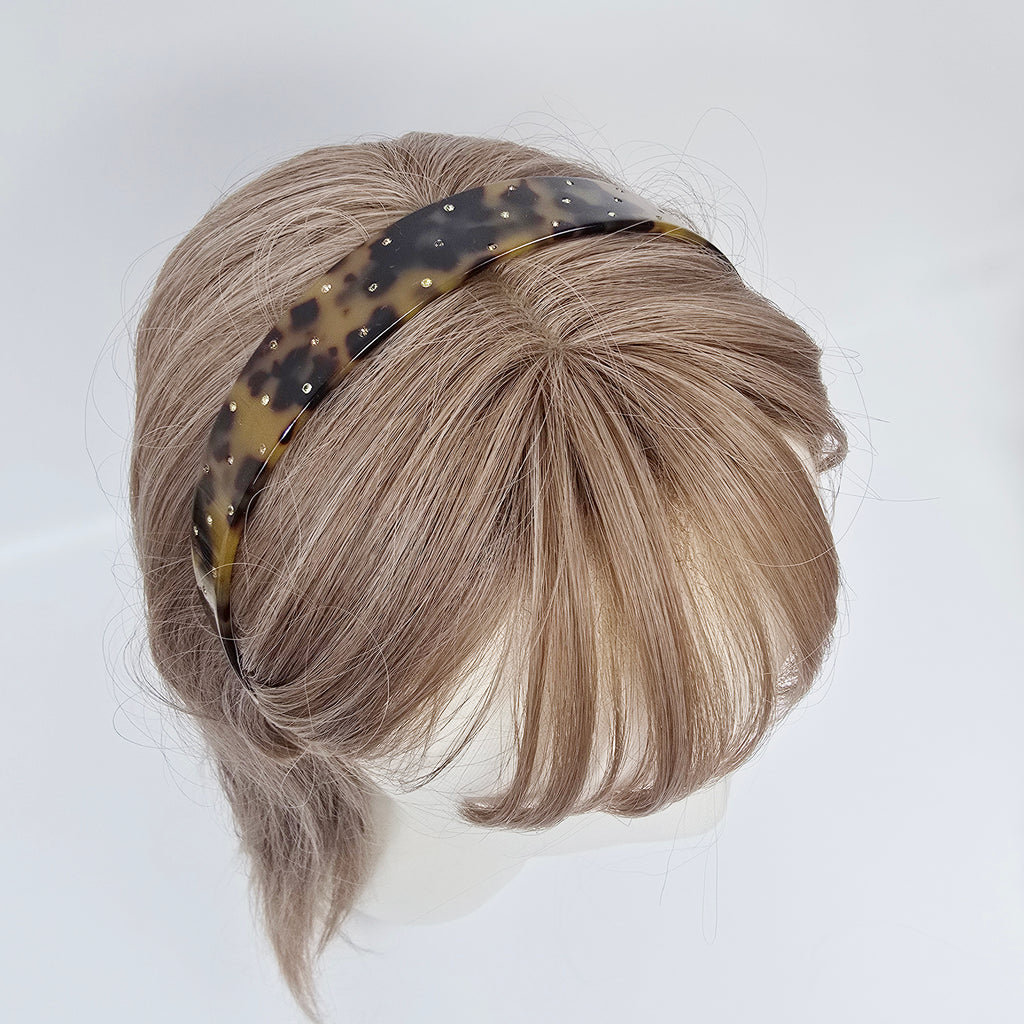 Curved Thin Headband 0.9 in wide – Tortoise Shell, Cubic, French-style