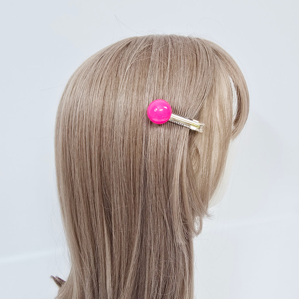 Jelly Ball Mini Alligator Hair Clip 2.0 in – Solid Bead, French-style