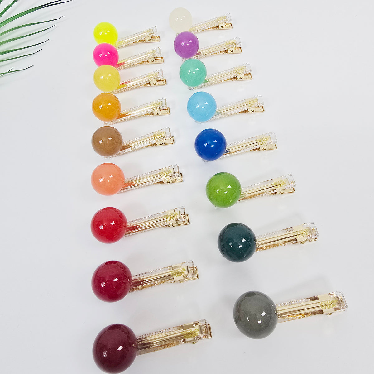Jelly Ball Mini Alligator Hair Clip 2.0 in – Solid Bead, French-style