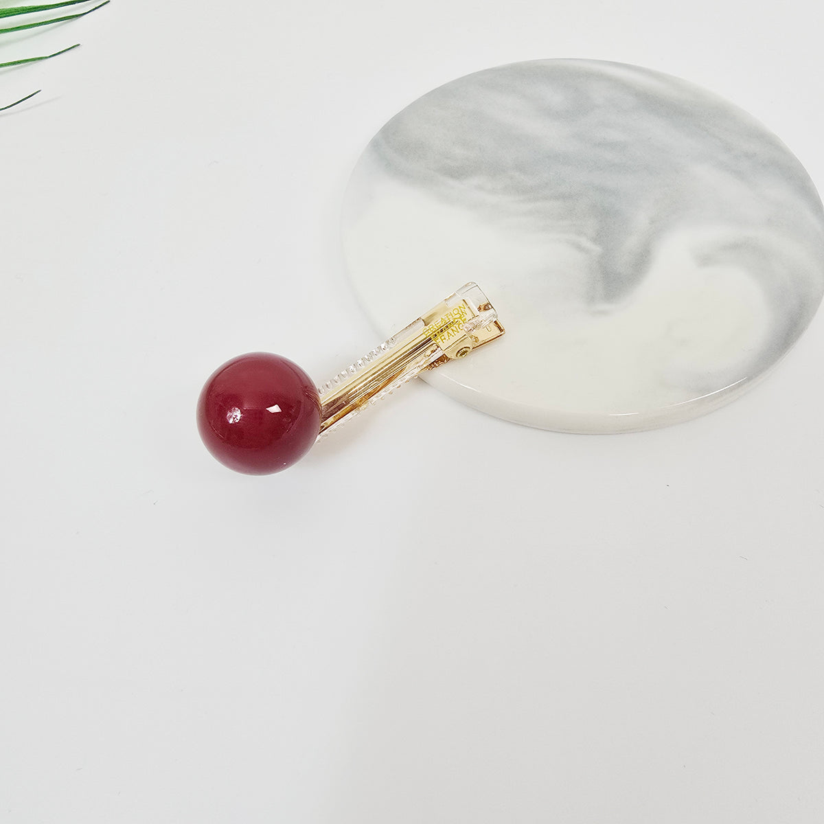 Jelly Ball Mini Alligator Hair Clip 2.0 in – Solid Bead, French-style