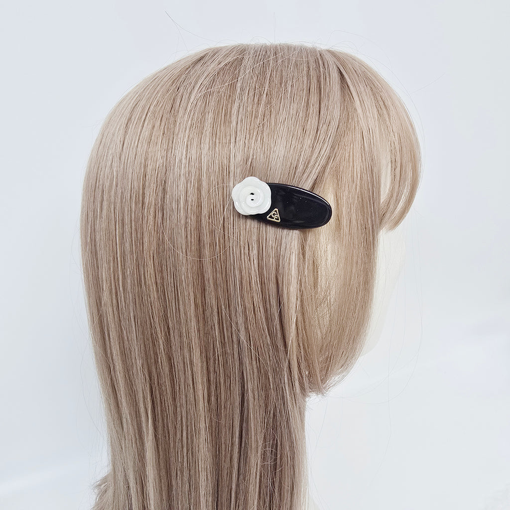 Blooming Rose Alligator Hair Clip 1.9 in – French-style, for Bangs