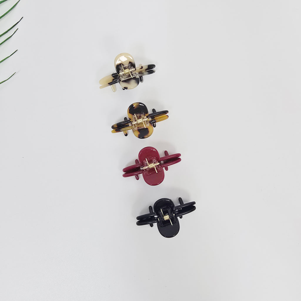 Classic Mini Hair Claw Clip 2.0 in – Tortoise Shell, Solid, for Bangs