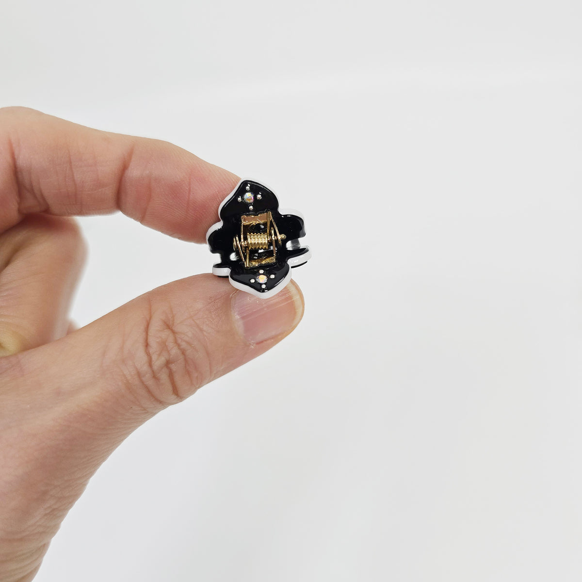 Cubic Flower Extra Mini Hair Claw Clips Set of 2 0.7 in – Solid, for Bangs