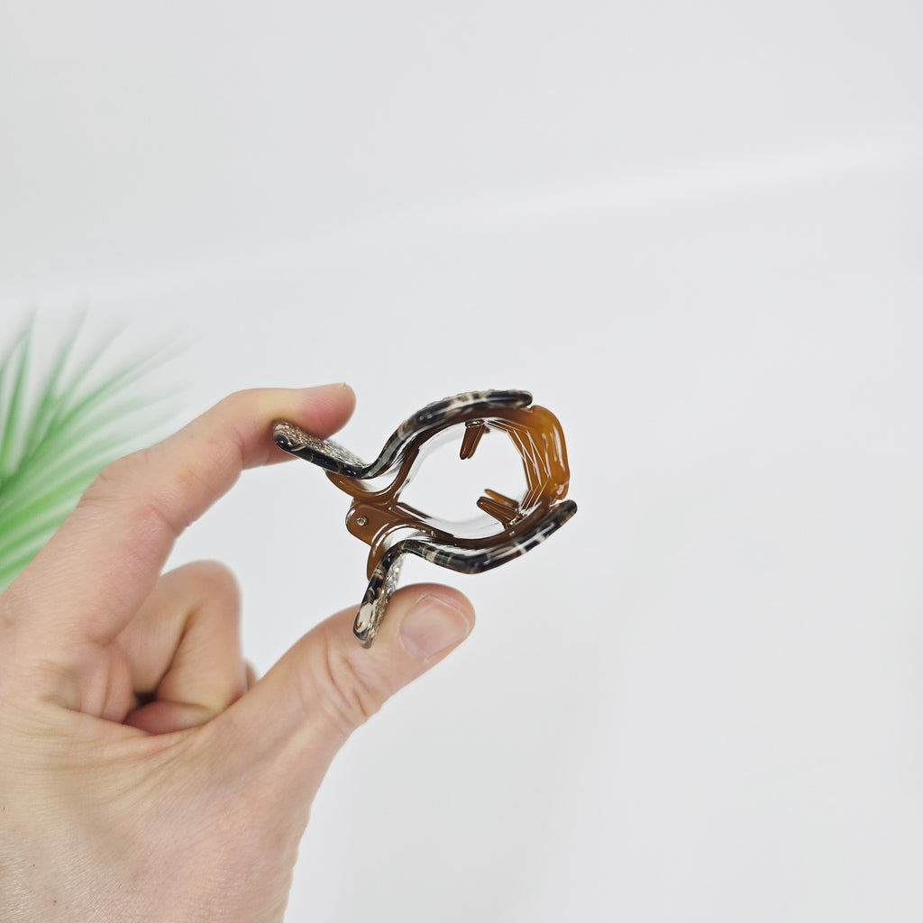 Shine Bow Medium Hair Claw Clip 3.5 in – Cubic, Tortoise Shell, Marble