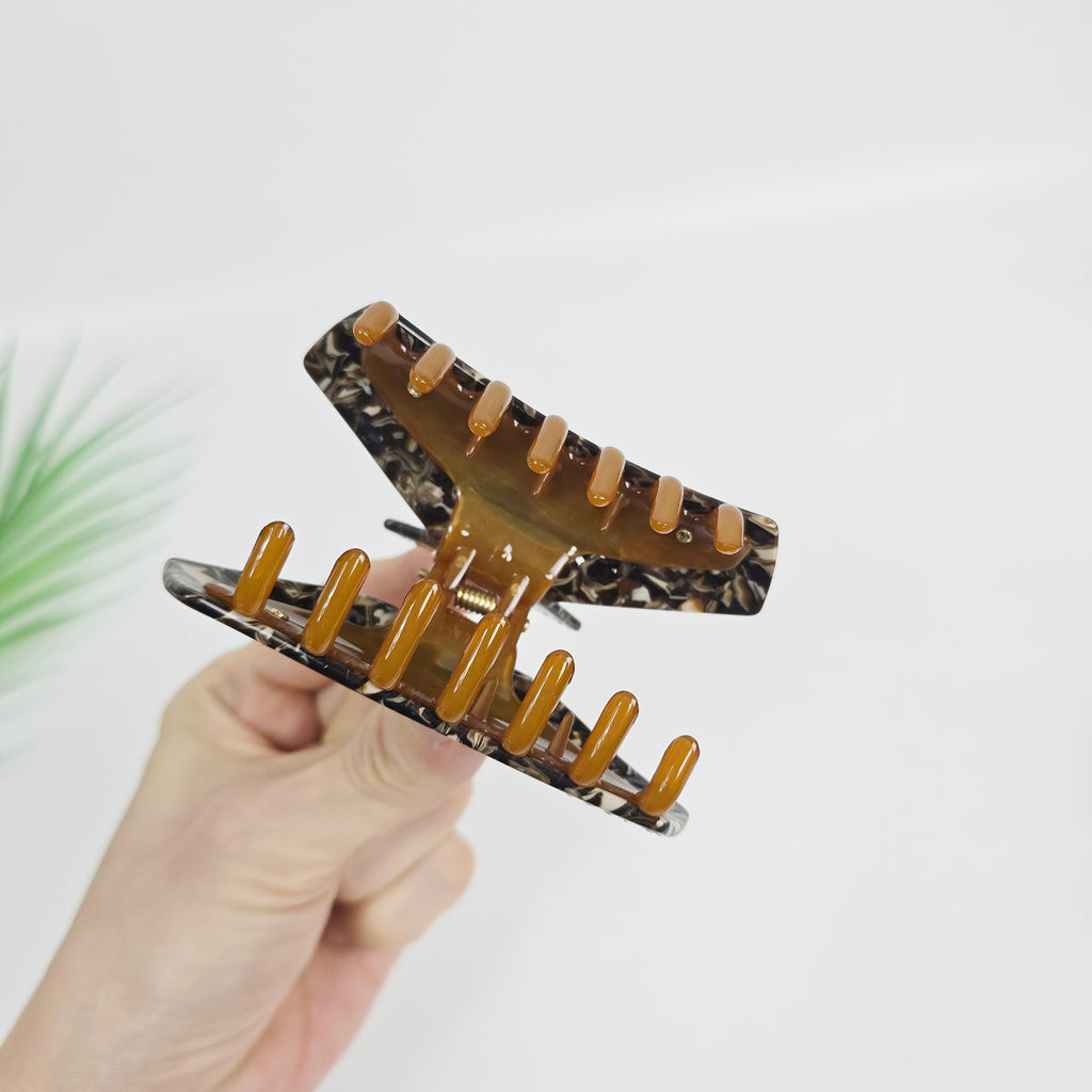 Shine Bow Medium Hair Claw Clip 3.5 in – Cubic, Tortoise Shell, Marble