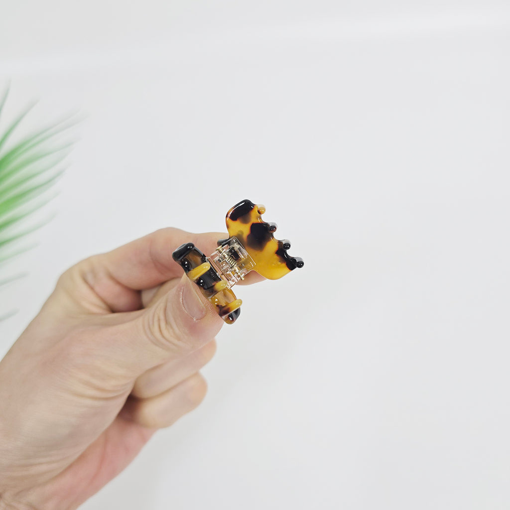 Cubic Dot Extra Mini Hair Claw Clip 1.0 in – Tortoise Shell, French-style