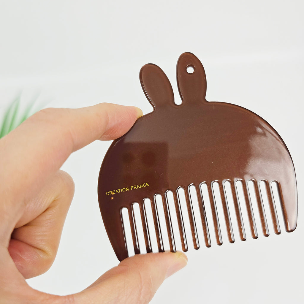 Bunny Pocket Hair Comb 3.3 in – Tortoise Shell, Marble, Solid, French-style