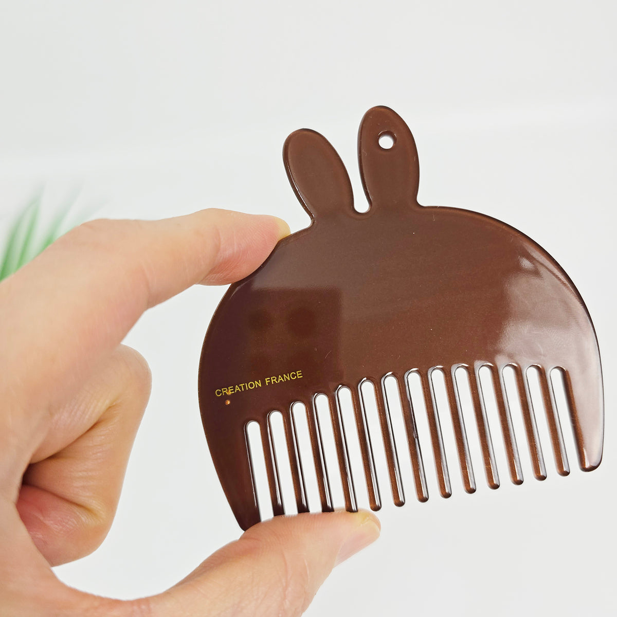 Bunny Pocket Hair Comb 3.3 in – Tortoise Shell, Marble, Solid, French-style