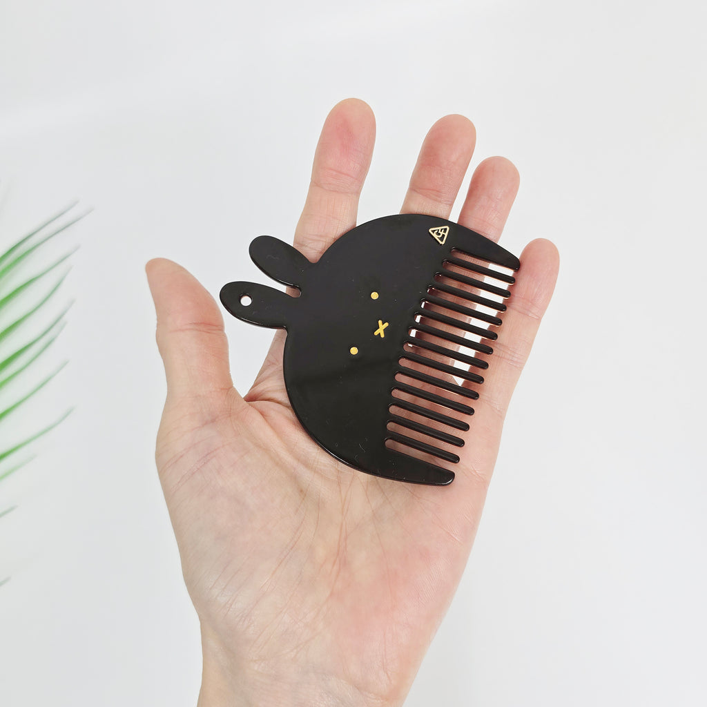 Bunny Pocket Hair Comb 3.3 in – Tortoise Shell, Marble, Solid, French-style